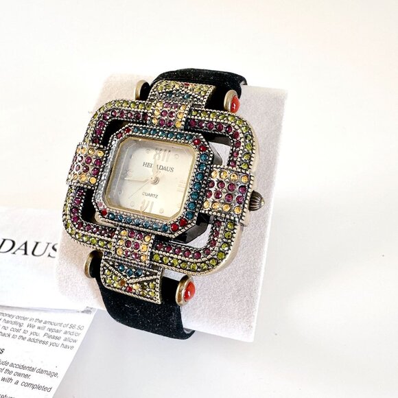 WOMENS HEIDI DAUS ART DECO WATCH BLACK BAND main image 13